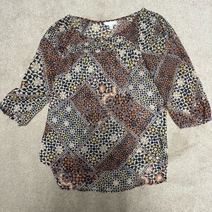 LC Lauren Conrad Abstract Multicolor Blouse